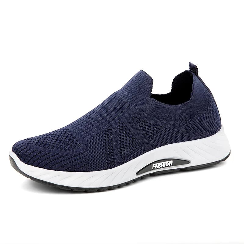 Men Slip‑on Flying‑knit Sneakers Breathable Mesh Lightweight Walking Loafers Casual Shoes