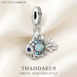Blue Maritime Fish Charm Pendant 2023 Spring 925 Sterling Silver Trendy Lucky Gift For Women Jewelry
