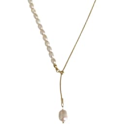 100% Natural Freshwater Pearl 14K Gold Filled Trendy Female Pendant Necklace Jewelry For Women Snake Chains No Fade