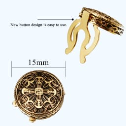 Antique Gold Silver Cufflinks and Tuxedo Studs Set Vintage Enamel Hollow Royal Pattern High End Mens Jewelry Gifts for Wedding