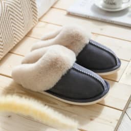 2025 Winter Warm Home Fur Slippers Women Luxury Faux Suede Plush Couple Cotton Shoes Indoor Bedroom Flat Heels Fluffy Slippers