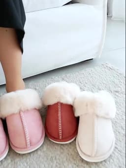 2025 Winter Warm Home Fur Slippers Women Luxury Faux Suede Plush Couple Cotton Shoes Indoor Bedroom Flat Heels Fluffy Slippers