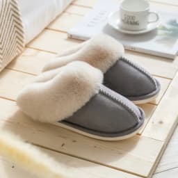 2025 Winter Warm Home Fur Slippers Women Luxury Faux Suede Plush Couple Cotton Shoes Indoor Bedroom Flat Heels Fluffy Slippers