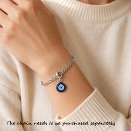 Nazar Eye Solid 925 Sterling Silver Dangle Charm Protection Pendant Women Summer Fine Jewelry