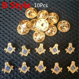 10Pcs/Set Classic Metal Freemasons Brooch Rhinestone Santa Claus Masonic Pins Brooches Party Jewelry Accessories Xmas Gifts