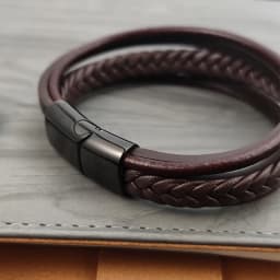 Charm Men Bracelet Genuine Multilayer Woven Leather Bangle Retro Cuff Bracelet Classic Hooks Wristband Men Women Jewelry Gifts