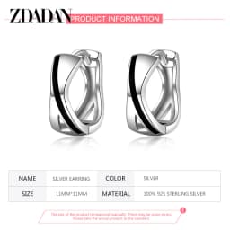 ZDADAN 925 Sterling Silver Geometric Hoop Earrings For Women Fashion Jewelry Accessories