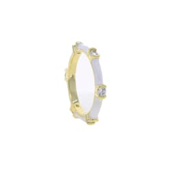 CZ Stacking Band Ring Gold Color Pastel Enamel Sparking Cubic Zirconia Eternty Rings