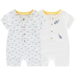 Kiddiezoom 2 Pcs/Lot Summer Cute Cartoon Short Sleeve Baby Boy Girl Rompers 100%Cotton Newborn Jumpsuit Clothing