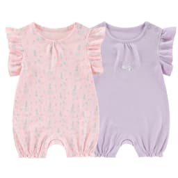 Kiddiezoom 2 Pcs/Lot Summer Cute Cartoon Short Sleeve Baby Boy Girl Rompers 100%Cotton Newborn Jumpsuit Clothing