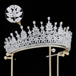 Bride Crowns For Wedding Headdress Cubic Zirconia CZ Luxury Tiaras Crowns For Women Sweet 16 Pageant Prom Hair Jewelry Headpiece