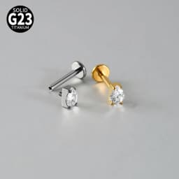 7Pcs Mixed Styles G23 Titanium Internally Thread Labret Stud Marquise White CZ Cartilage Tragus Helix Lobe Piercing Body Jewelry