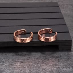 Pure Copper Rings Magnetic Health Energy Finger Open Cuff Adjustable Ring Women Men Wedding Bands 6mm Wide Minimalist Jewelry