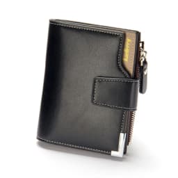 Short Luxury Men Wallets Zipper Coin Pocket Card Holder Male Wallet Clutch Photo Holder Name Engraved Brand Man Wallet