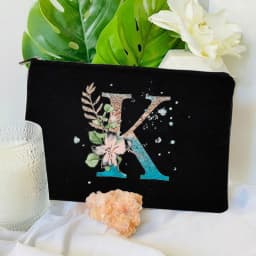 Gradient Initial Makeup Zipper Bags Fashion Travel Toilet Lipstick Pouch Bag Bachelorette Party Bridesmaid Cosmetic Clutch Purse