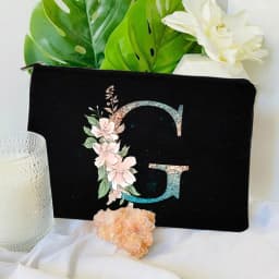 Gradient Initial Makeup Zipper Bags Fashion Travel Toilet Lipstick Pouch Bag Bachelorette Party Bridesmaid Cosmetic Clutch Purse