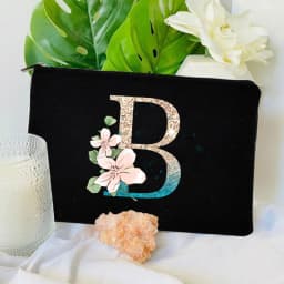 Gradient Initial Makeup Zipper Bags Fashion Travel Toilet Lipstick Pouch Bag Bachelorette Party Bridesmaid Cosmetic Clutch Purse