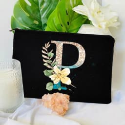 Gradient Initial Makeup Zipper Bags Fashion Travel Toilet Lipstick Pouch Bag Bachelorette Party Bridesmaid Cosmetic Clutch Purse