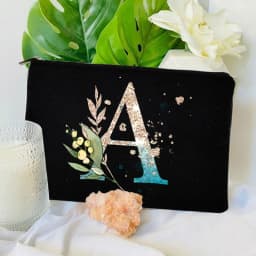 Gradient Initial Makeup Zipper Bags Fashion Travel Toilet Lipstick Pouch Bag Bachelorette Party Bridesmaid Cosmetic Clutch Purse