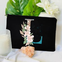Gradient Initial Makeup Zipper Bags Fashion Travel Toilet Lipstick Pouch Bag Bachelorette Party Bridesmaid Cosmetic Clutch Purse