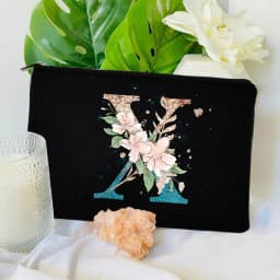 Gradient Initial Makeup Zipper Bags Fashion Travel Toilet Lipstick Pouch Bag Bachelorette Party Bridesmaid Cosmetic Clutch Purse
