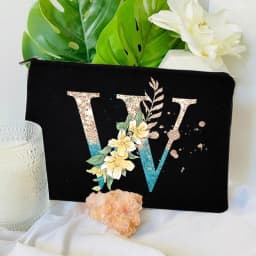 Gradient Initial Makeup Zipper Bags Fashion Travel Toilet Lipstick Pouch Bag Bachelorette Party Bridesmaid Cosmetic Clutch Purse