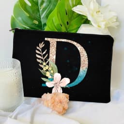 Gradient Initial Makeup Zipper Bags Fashion Travel Toilet Lipstick Pouch Bag Bachelorette Party Bridesmaid Cosmetic Clutch Purse