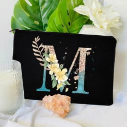 Gradient Initial Makeup Zipper Bags Fashion Travel Toilet Lipstick Pouch Bag Bachelorette Party Bridesmaid Cosmetic Clutch Purse