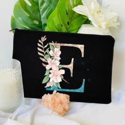 Gradient Initial Makeup Zipper Bags Fashion Travel Toilet Lipstick Pouch Bag Bachelorette Party Bridesmaid Cosmetic Clutch Purse