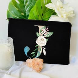 Gradient Initial Makeup Zipper Bags Fashion Travel Toilet Lipstick Pouch Bag Bachelorette Party Bridesmaid Cosmetic Clutch Purse