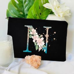 Gradient Initial Makeup Zipper Bags Fashion Travel Toilet Lipstick Pouch Bag Bachelorette Party Bridesmaid Cosmetic Clutch Purse