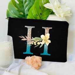 Gradient Initial Makeup Zipper Bags Fashion Travel Toilet Lipstick Pouch Bag Bachelorette Party Bridesmaid Cosmetic Clutch Purse