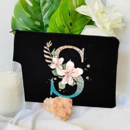 Gradient Initial Makeup Zipper Bags Fashion Travel Toilet Lipstick Pouch Bag Bachelorette Party Bridesmaid Cosmetic Clutch Purse