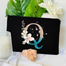 Gradient Initial Makeup Zipper Bags Fashion Travel Toilet Lipstick Pouch Bag Bachelorette Party Bridesmaid Cosmetic Clutch Purse