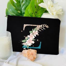 Gradient Initial Makeup Zipper Bags Fashion Travel Toilet Lipstick Pouch Bag Bachelorette Party Bridesmaid Cosmetic Clutch Purse