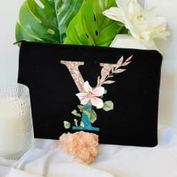 Gradient Initial Makeup Zipper Bags Fashion Travel Toilet Lipstick Pouch Bag Bachelorette Party Bridesmaid Cosmetic Clutch Purse