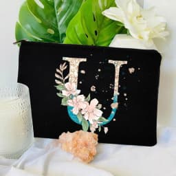 Gradient Initial Makeup Zipper Bags Fashion Travel Toilet Lipstick Pouch Bag Bachelorette Party Bridesmaid Cosmetic Clutch Purse