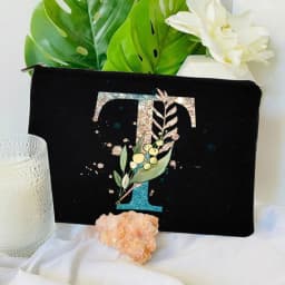 Gradient Initial Makeup Zipper Bags Fashion Travel Toilet Lipstick Pouch Bag Bachelorette Party Bridesmaid Cosmetic Clutch Purse