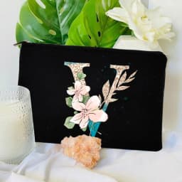 Gradient Initial Makeup Zipper Bags Fashion Travel Toilet Lipstick Pouch Bag Bachelorette Party Bridesmaid Cosmetic Clutch Purse
