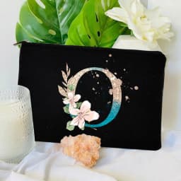 Gradient Initial Makeup Zipper Bags Fashion Travel Toilet Lipstick Pouch Bag Bachelorette Party Bridesmaid Cosmetic Clutch Purse