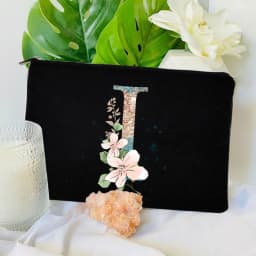 Gradient Initial Makeup Zipper Bags Fashion Travel Toilet Lipstick Pouch Bag Bachelorette Party Bridesmaid Cosmetic Clutch Purse