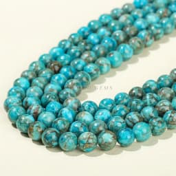 Natural South African Blue Turquoise Bead Round Loose Spacer Bead For Jewelry Making Diy Necklace Bracelet Accessory Needlework