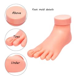 Nail Practice Foot Model Flexible Movable Silicone Prosthetic Soft Fake Hands for Art Training Display Manicure Tool
