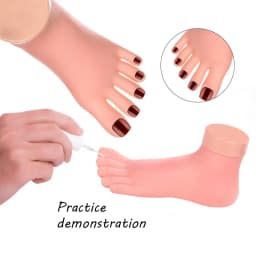 Nail Practice Foot Model Flexible Movable Silicone Prosthetic Soft Fake Hands for Art Training Display Manicure Tool