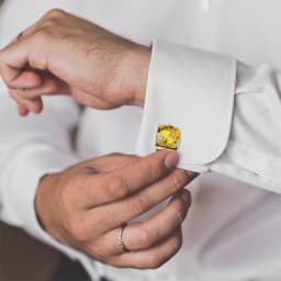 Men Birthstone Cufflinks Gold Mesh Chain Oval Crystal Zircon Cuff Links for French Shirt Birthday Gift for Men HAWSON