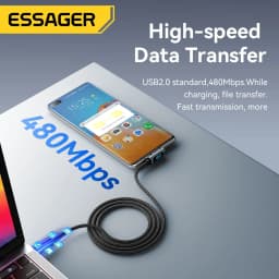 Essager PD100W USB C to Type C Cable Fast Charging Cable 90 Degree Elbow With Display For Iphone 15 Huawei Samsung Macbook Pro