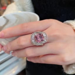 Charms Pink Quartz Wedding Flower Rings Women's 925 Sterling Silver Jewelry Romantic Gemstone Engagement Anniversary Party Gift