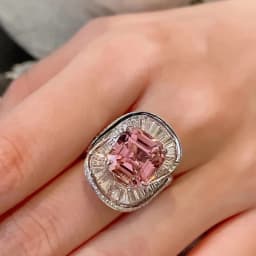 Charms Pink Quartz Wedding Flower Rings Women's 925 Sterling Silver Jewelry Romantic Gemstone Engagement Anniversary Party Gift