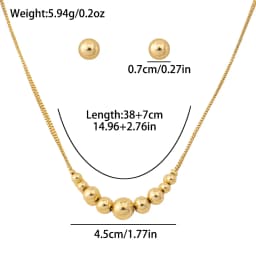 2pcs Jewelry Set for Women Dubai Gold Color Copper Necklace Earrings Pendant for Women Girls Kid Fashion Jewelry Accessory Gift