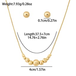 2pcs Jewelry Set for Women Dubai Gold Color Copper Necklace Earrings Pendant for Women Girls Kid Fashion Jewelry Accessory Gift